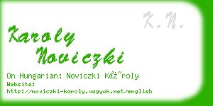 karoly noviczki business card